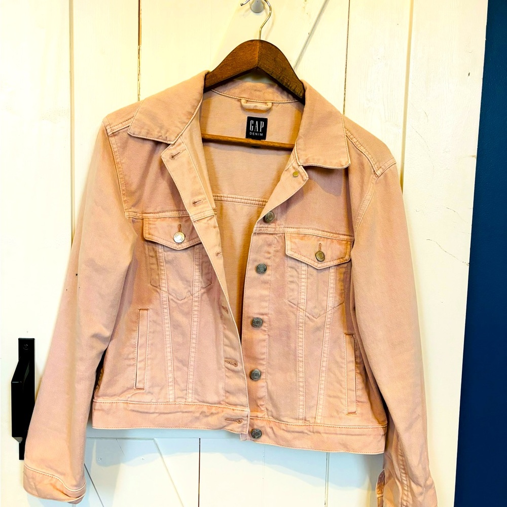 GAP denim jacket light pink/champagne color
